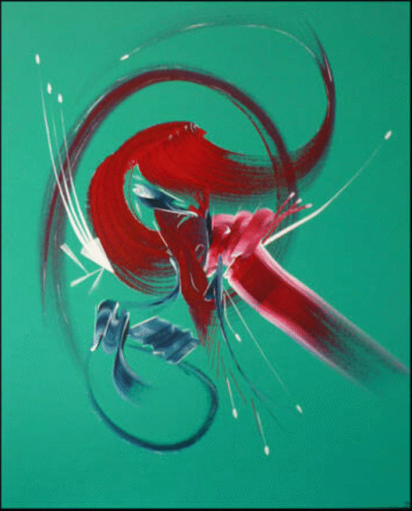 peinture-abstraite-Croisée-des-chemins-martine-belfodil Croisée des chemins – peinture abstraite-vert-Martine Belfodil, composition complexe et harmonieuse sur toile contemporaine