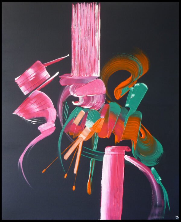 peinture-abstraite-noir-Bleu-nuit-martine-belfodil Bleu nuit – œuvre murale abstraite Martine Belfodil, tons profonds et apaisants pour salon ou chambre