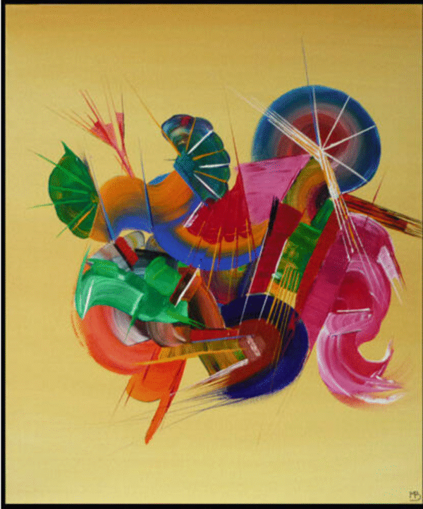 peinture-abstraite-musique-martine-belfodil Musique – peinture abstraite - jaune - rythmée et expressive par Martine Belfodil