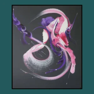 peinture-abstraite-noir-Etreinte-musicale inspirée par la musique par Martine Belfodil