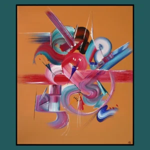 Harmonie – peinture abstraite-ocre-douce et équilibrée par Martine Belfodil