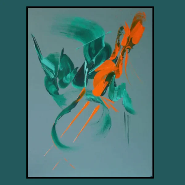 peinture-abstraite-vert-Désir-martine-belfodil Désir – peinture abstraite-vert-Martine Belfodil, ambiance passionnée avec teintes chaudes et formes fluides