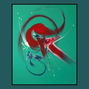 peinture-abstraite-vert-croisee-des-chemins-martine-belfodil (2) Croisée des chemins – peinture abstraite-vert-Martine Belfodil, composition complexe et harmonieuse sur toile contemporaine