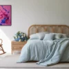 reves-suspendus-rose-peinture-abstraite-chambre-martine-belfodil.jpg Peinture abstraite rose Rêves suspendus de Martine Belfodil dans une chambre contemporaine