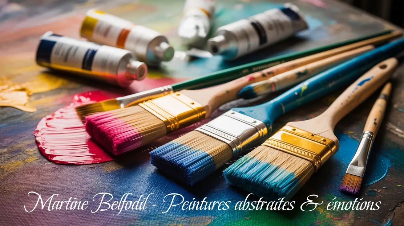 Peinture abstraite contemporaine de Martine Belfodil aux couleurs vives et harmonieuses.