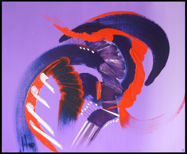 peinture abstraite violet  l'emprise Martine Belfodil L’emprise – tableau abstrait violet Martine Belfodil, composition puissante et couleurs intenses, œuvre murale originale