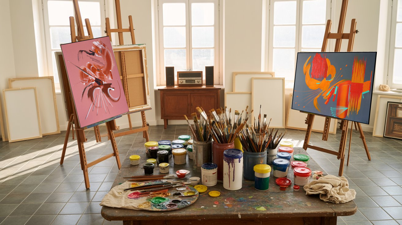 Atelier de peintures abstraites - Martine Belfodil